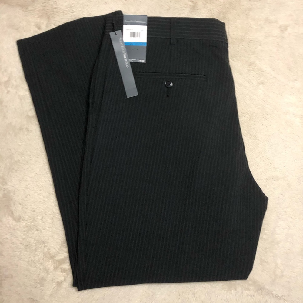 NWT Perry Ellis 36/29 Black Pinstripe Pants